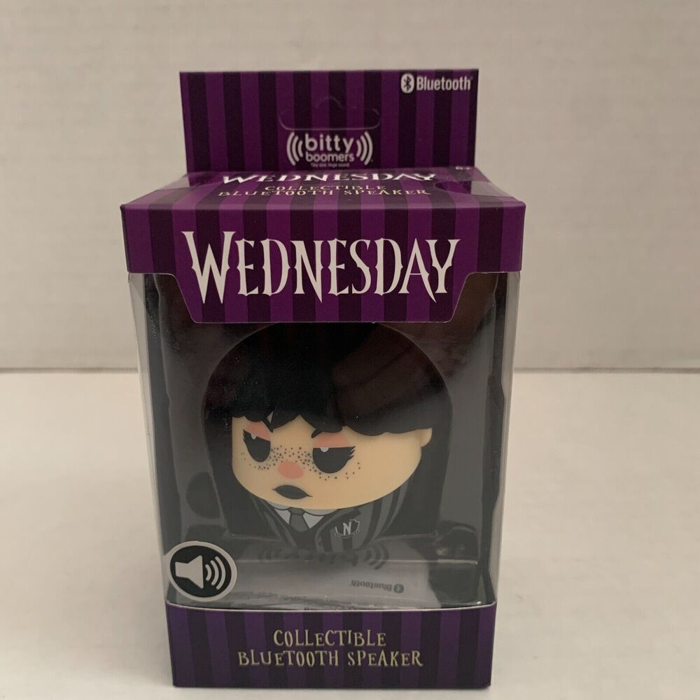 Bitty Boomers Wednesday Addams 2 Inch Collectible Bluetooth Speaker Family New